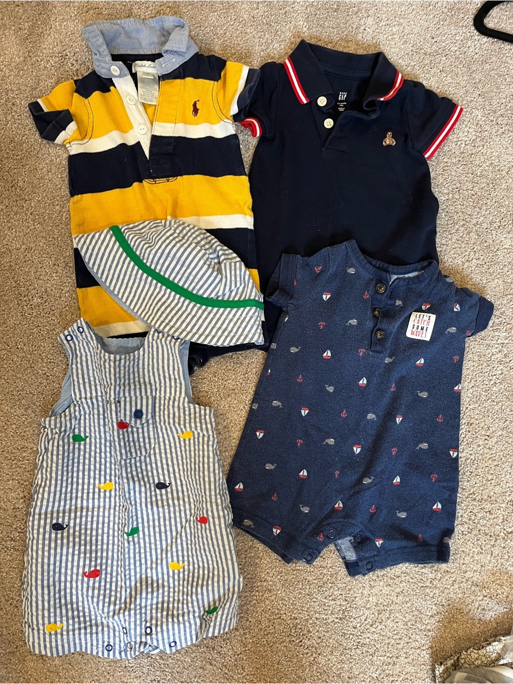 Baby Boy Romper Lot Navy, 0-3 months